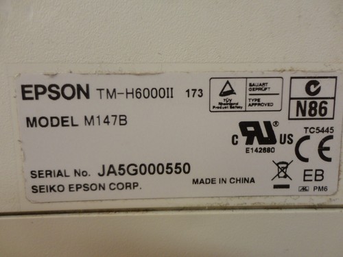 KASSENDRUCKER Seriell RS-232 EPSON TM-H6000II * M147B Weiss Thermo / Matrix - Bild 3 von 3