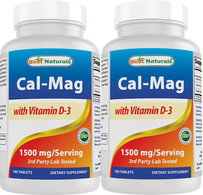 2 Pack Best Naturals Cal Mag with D3 180 Tablets