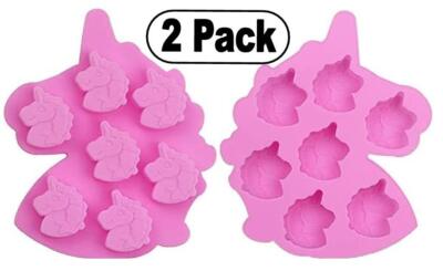 (2er Pack) Einhorn Silikonform Eis, Joghurt, Süßigkeiten, Süßigkeiten, Gelee, Wachs, Schokolade, Muffi
