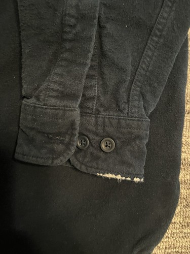 L.L Bean Men's Large Tall Heavy Flannel Hunting Work Navy 100% Cotton Outdoor - Picture 15 of 15