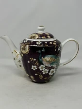 Grace's Teaware Teapot Deep Purple Peacock Floral NEW release 2024 7” tall HTF