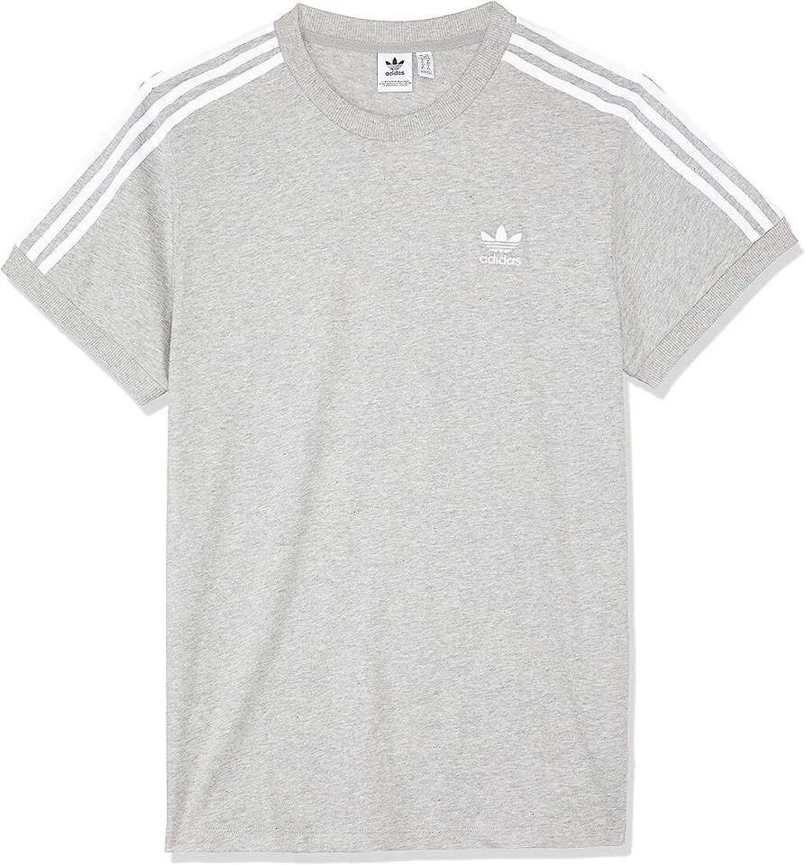 Camiseta Mujer Adidas Originales 3 Rayas Manga Corta - Gris CY4982 Foto 4 de 4