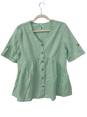 button down peplum blouse