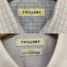 Twillory Button Down Shirt Men  s 16.5-32/33 Tailored Fit Lot Of 2 