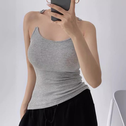 Y-Back Tank Tops Sleeveless Shirt Invisible Clear Straps Vest Tees Sexy Camisole - Picture 7 of 23