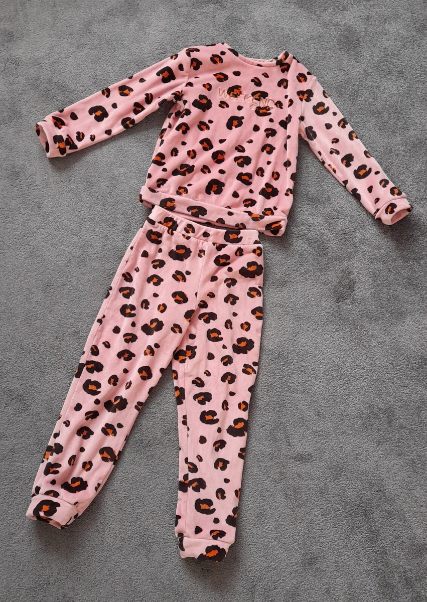Satin Pajamas Pyjamas Pink Cheetah Print Pajamas Girls Pjs 7-8 F&F