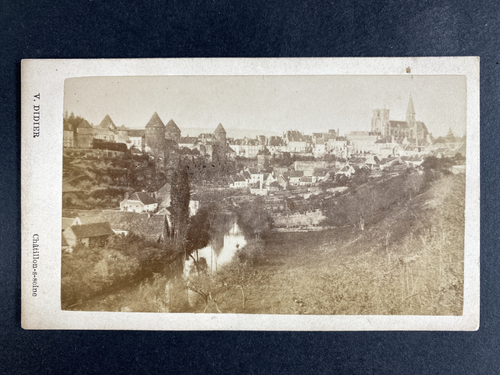 Carte De Visite Photo Vintage - Vue Générale De Rouen (France) Vers 1870, Tirage Albuminé Original 6,5x10,5 Cm