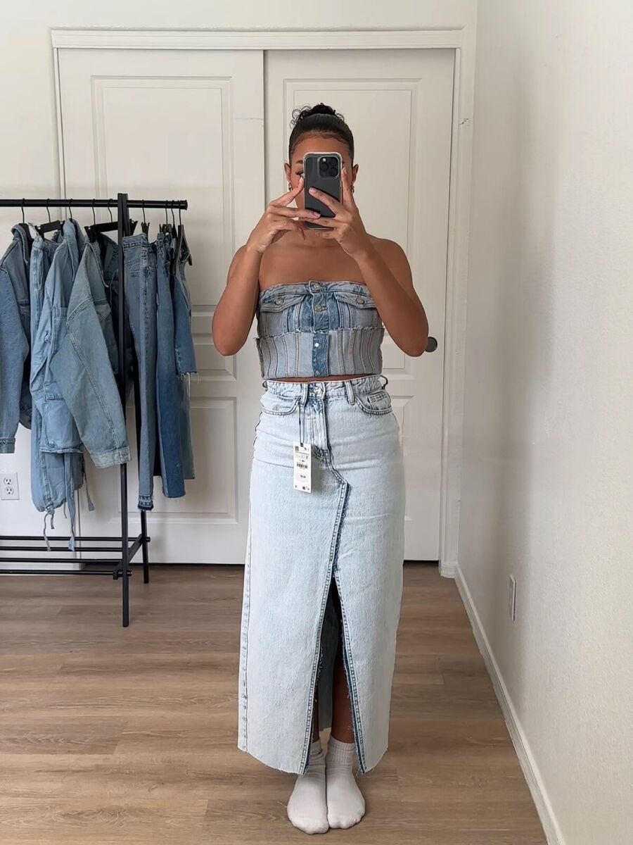 ZARA Z1975 DENIM MIDI SKIRT NEW Runs Small. Sizes: S M | eBay ZARA Z1975 DENIM MIDI SKIRT NEW Runs Small. Sizes: S M | eBay