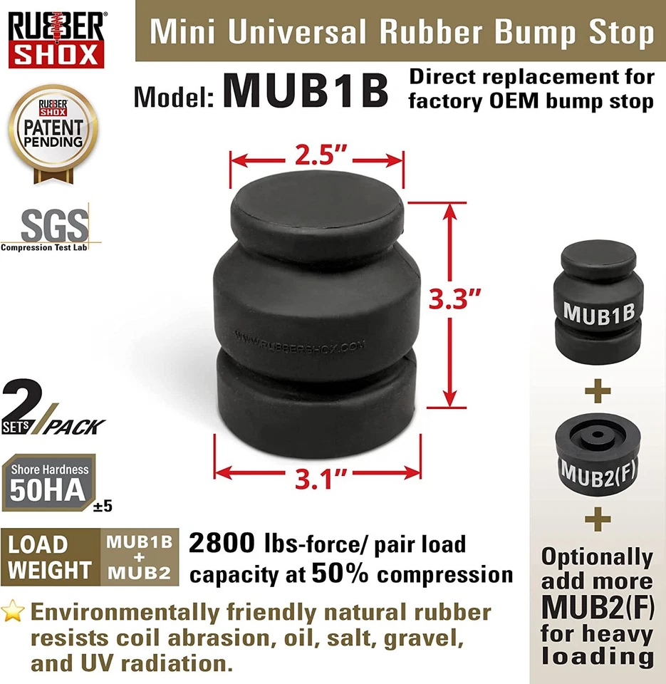 Parachoques modulares RubberShox para Jeep Wrangler JK, Chevrolet/GMC Express/Savan Foto 2 de 4