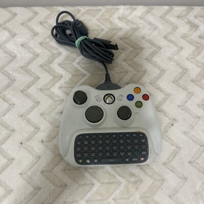 Xbox 360 Wireless Controller White  Keyboard & Charger Cord No Battery Cover