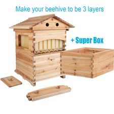 Auto Beehives Cedarwood Beekeeping Bee hive Brood + 7 Bee Frames + 2 Super boxes