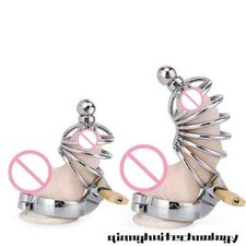 Male Metal Chastity Lock Urethra Plug Stainless Steel Cage Peni Ring Male Lock