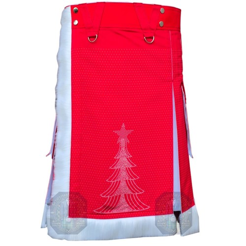 Escocés Santa Claus Utilidad Hubrid Kilt Custome Talla Navidad Kilt A la venta - Imagen 2 de 6