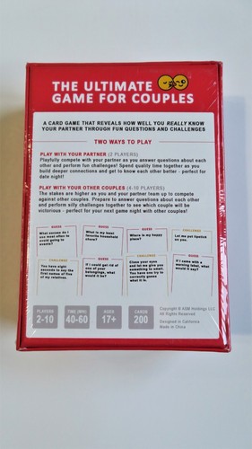 The Ultimate Game For Couples How Well Do You Know Partner 2-10 Players NEW - Picture 3 of 8