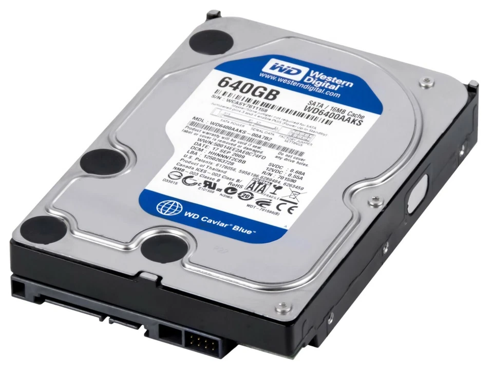 Hard Drive WD Caviar Blue WD6400AAKS 640GB 7200U/Min 16MB SATA II 3.5 " Inch - Image 2 of 4