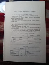 1882 Ohio train report CLEVELAND & MAHONING VALLEY RAILWAY Sharon Niles Vienna