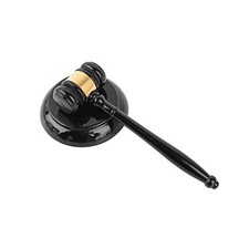 , Black Gavel and Block Set Handcrafted Wood Gavel and Round Hammer Sound