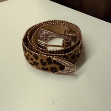 Mens Y2K Leopard Print Belt Unisex Fits 32 Waist.