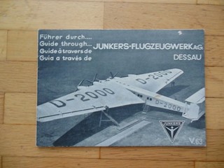 Heft Führer durch Junkers Flugzeugwerk A.G.Dessau V.63