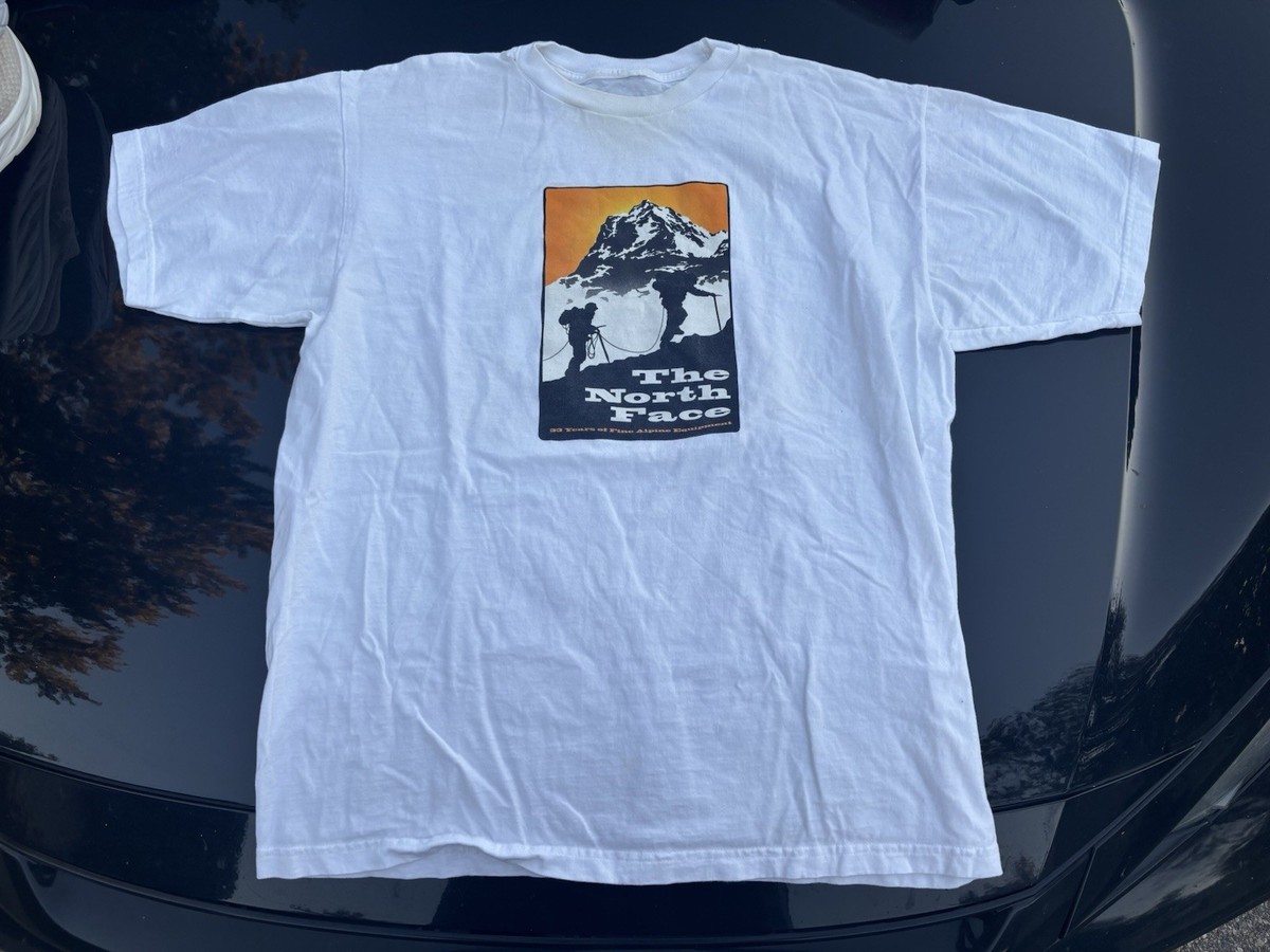 Vintage The North Face Shirt Mens Large White Hiking 33 Years 90s