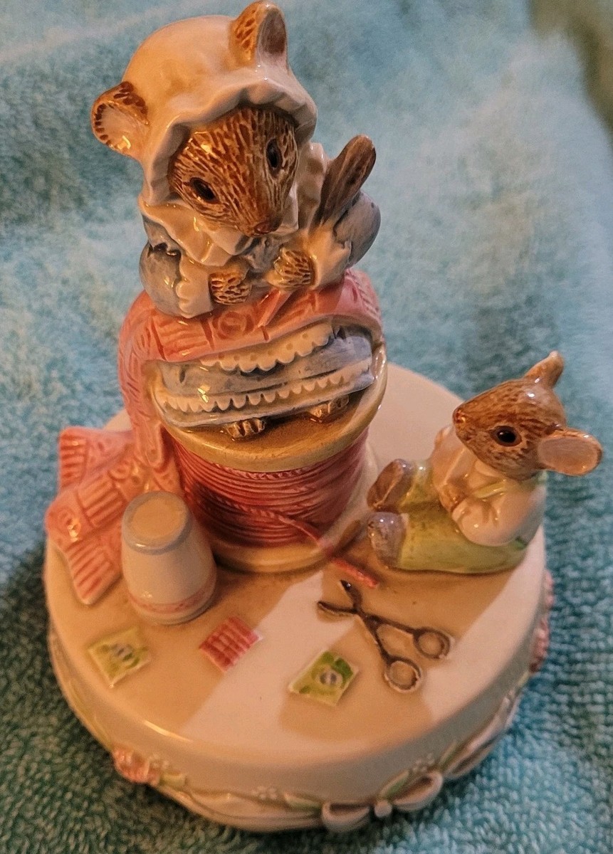 VINTAGE Otagiri Japan Ceramic Mouse Sewing Music Box Works | eBay