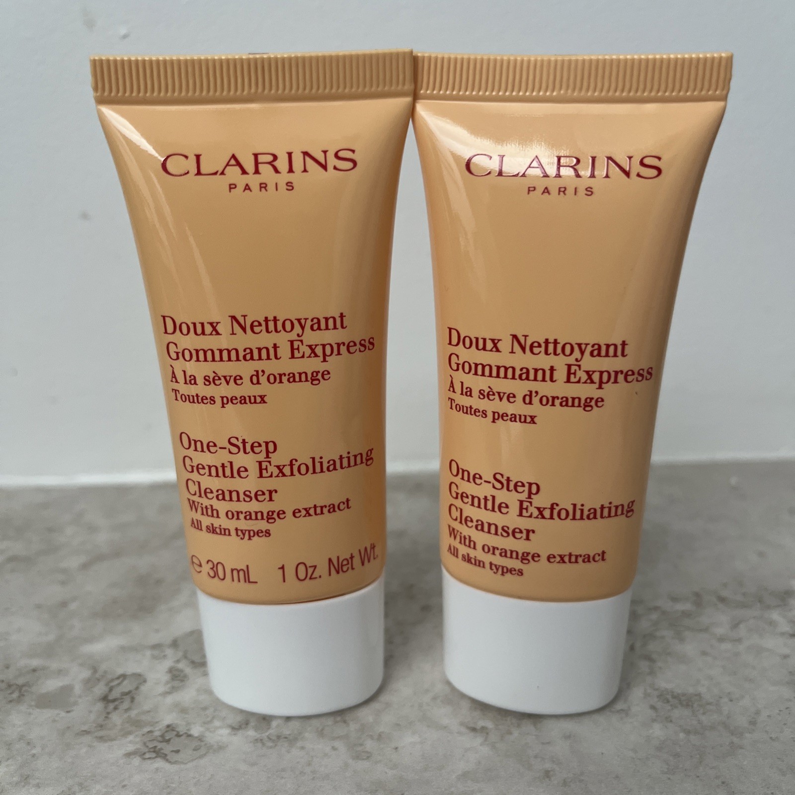 CLARINS One Step Gentle Exfoliating Cleanser With Orange 2 x 30ml Tubes SEALED
