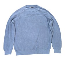 Zara Ribbed Knit Raglan Pullover Sweater Kid's Size 11-12 152cm Blue Cotton