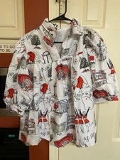 Boutique UGA Georgia Bulldogs Womens V neck blouse Size XXL (2XL)