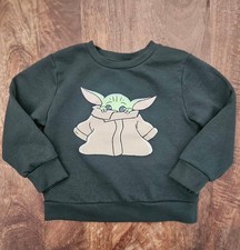 Star Wars Grogu Sweater Child 4T Dark Green Baby Yoda Long Sleeve