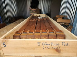 Antique Organ Pipes -Four Crated Ranks - Offen Bass, Dulcian Gt., Diapason, etc.