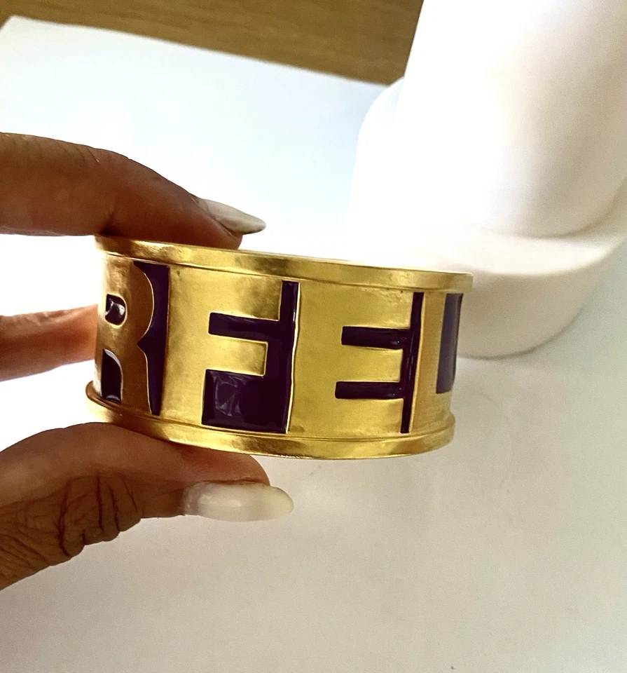 Karl Lagerfeld Superbe Bracelet Manchette Couture Jewelry Vintage bangle Bijoux - Imagen 3 de 4