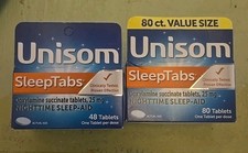 Unisom SleepTabs Sleep-Aid Doxylamine Succinate Tablet 2 Boxes Exp 01/26 