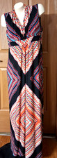 Chico's Sleeveless  Dress Multicolor Maxi Pleats Misses Size 2 (Reg 12)