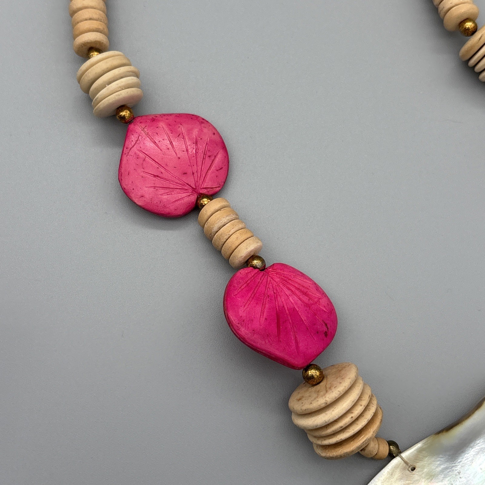 Abalone Shell Gemstone Handmade Big Statement Nec… - image 10