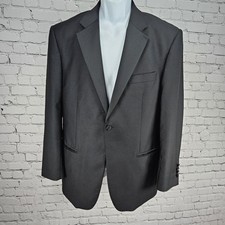 Principe Black 100 Wool 1 Button Ventless Notch Tuxedo Blazer Jacket Italy 40R
