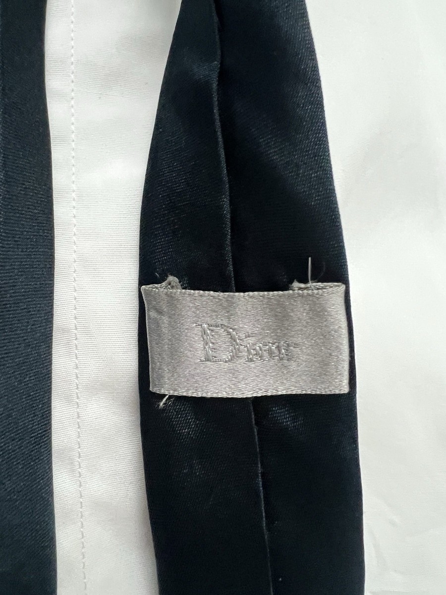 Vintage Dior Homme 4cm “5 Bees” Skinny Silk Tie – Hedi Slimane Era