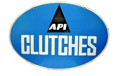 Vintage Porcelain Enamel API Clutches Sign Double Sided 36x24 Oval Advertising