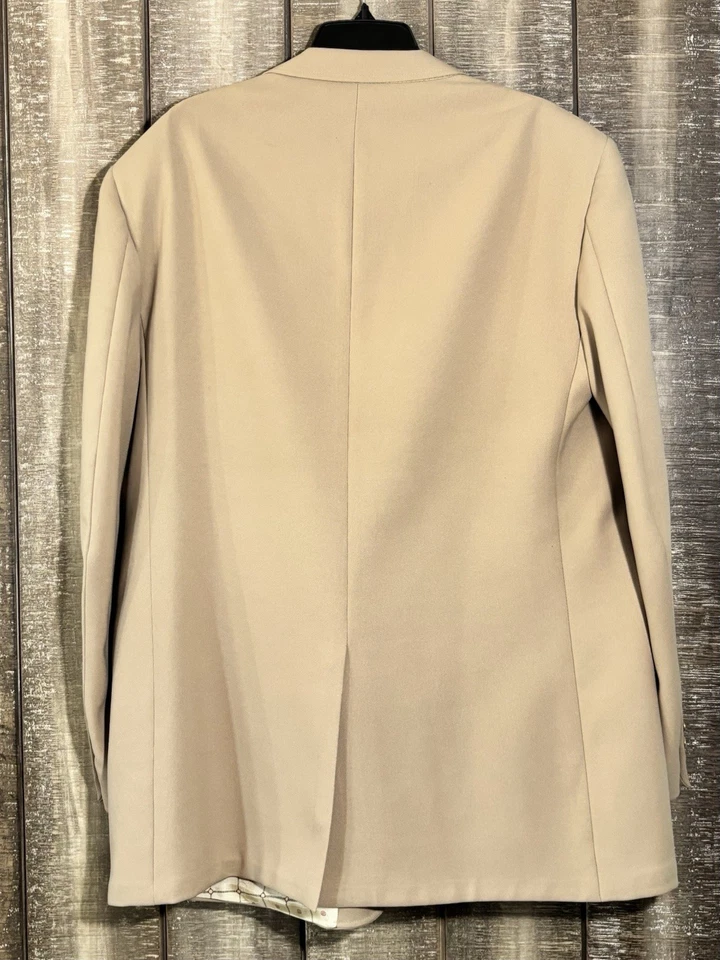 Leisure Suit Jacket Vintage Sears Men's Classic Collection Polyester 50 BT Tan - Image 3 of 4
