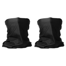 2pcs Summer Neck Gaiter Sun Protection Face Mask for Cycling, Black