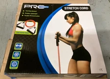 PRO STRENGTH STRETCH CORD RESISTANCE BRAND FLOESENT RED SOFT GRIPS-NEW