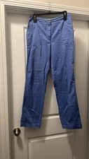 Vintage LAUREN Ralph Lauren Size 8 Blue Cotton Pants Made in Hong Kong