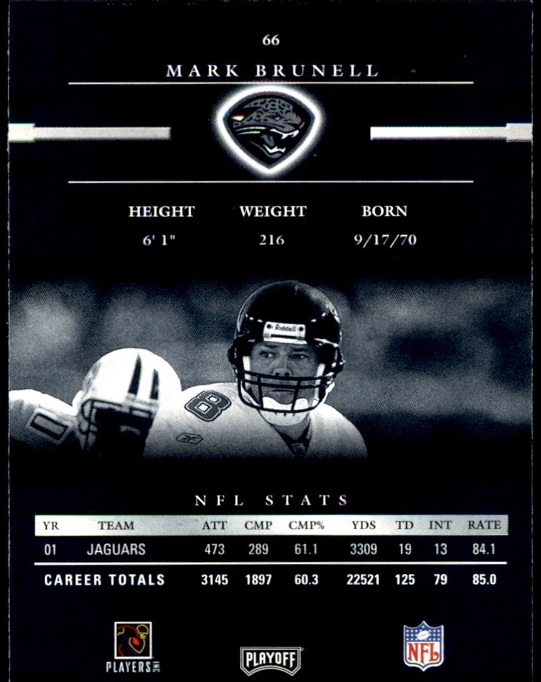 Mark Brunell 2002 Playoff Prestige #66 Jaguars NFL READ FREE SHIP AutographDen - Image 2 of 2