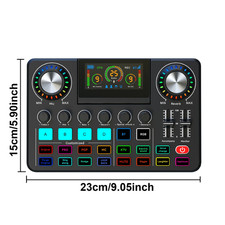 Audio Mixer, Live Sound Card with DJ Mixer Effects Voice Changer, Sound Board