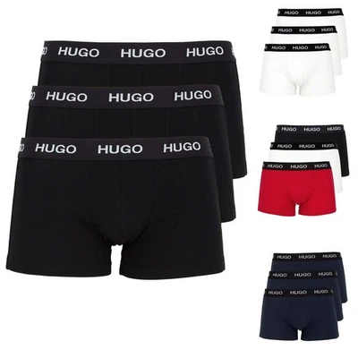 3er Pack BOSS HUGO Herren Boxershorts Trunks Baumwolle Elasthan S - XXL Neu - Bild 1 von 4