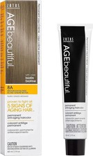 AGEbeautiful Permanent Liqui Creme Hair Color Dye 8A Medium Ash Blonde 60ml
