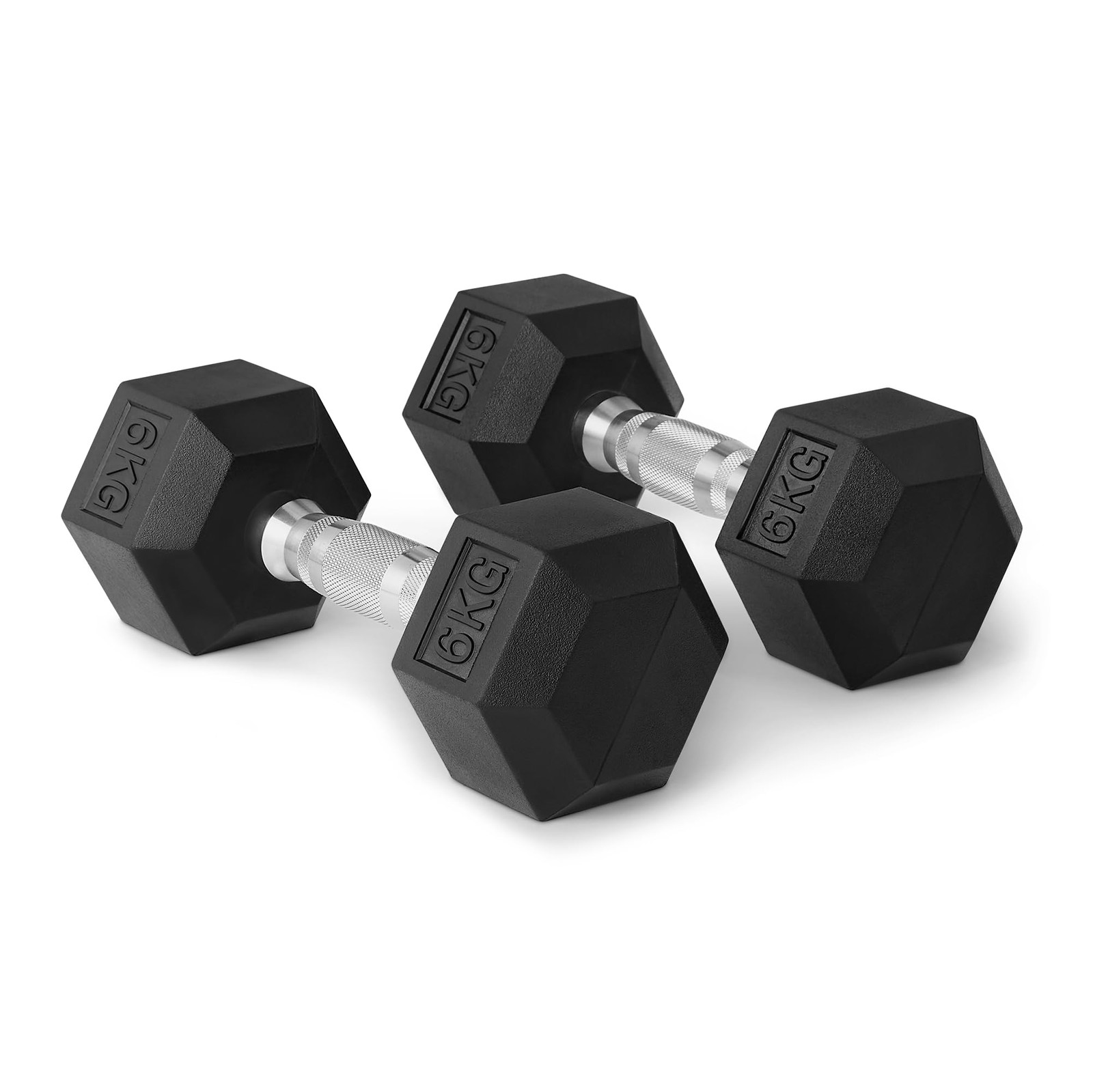 Rubber Encased Hex Dumbbell Weights Set