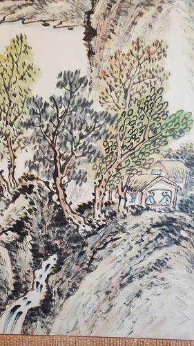 Antique Original Vintage Signed Seal Chinese Landscape Watercolor Painting - Picture 7 of 12