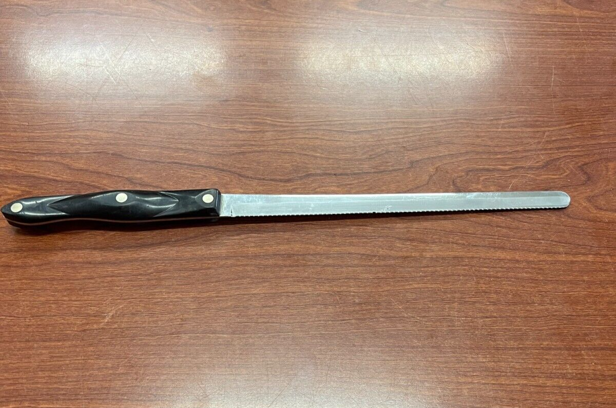 Cutco 1724 KE Bread Knife Black Handle 10” Serrated Good Condition eBay