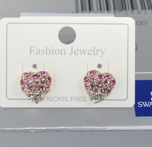 18K Rose / White Gold Filled Earrings made with Swarovski Crystal Xmas E/412 - Picture 13 of 21