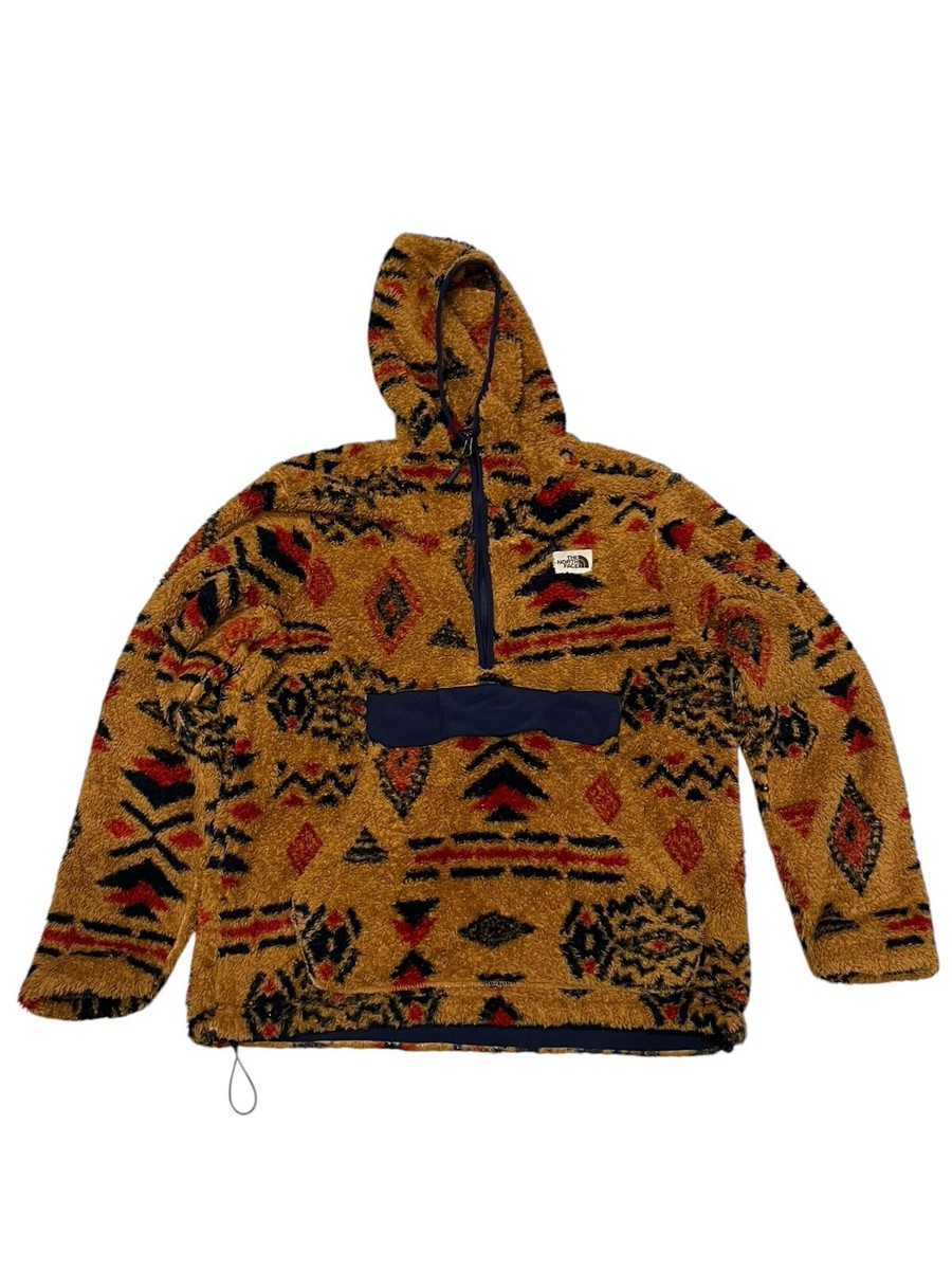 The North Face Sweater Brown Campshire Pullover Hoodie Sherpa Fleece Mens M - Main Image